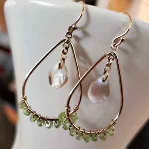 Prehnite Teardrop Earrings